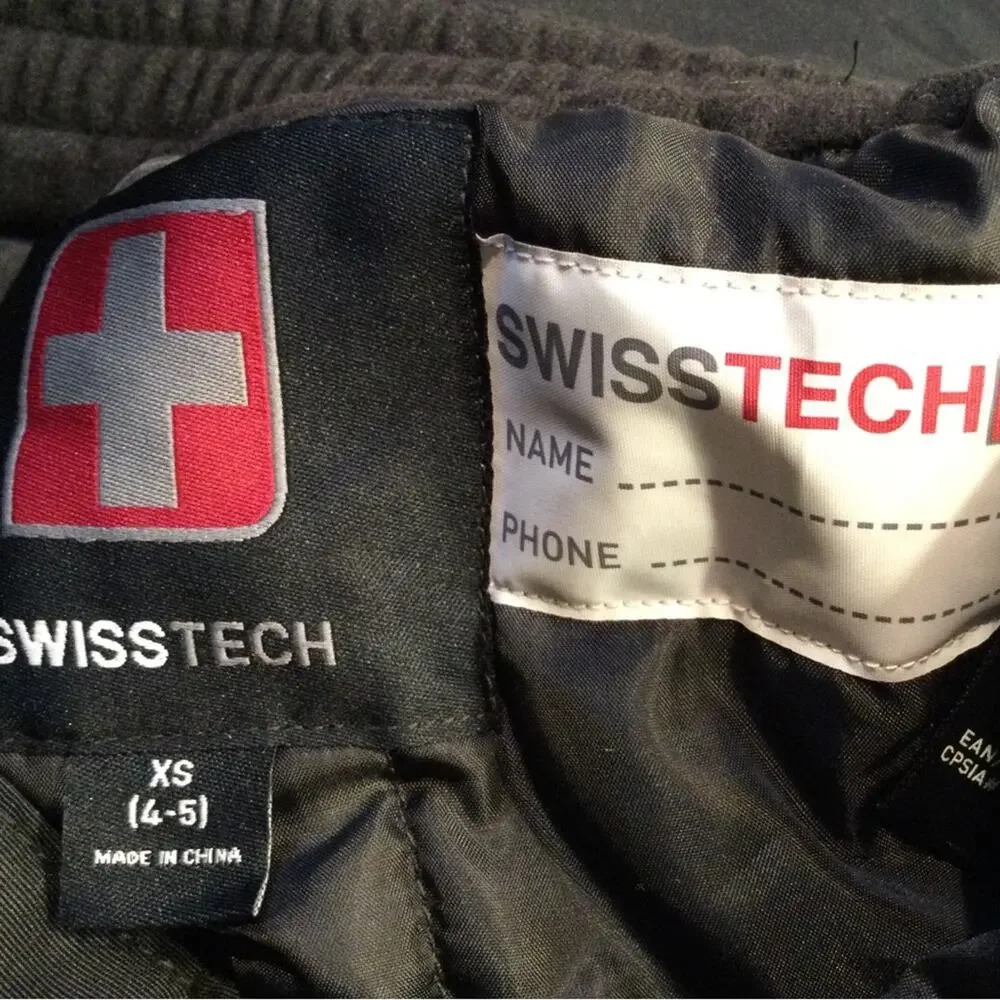 Swiss Tech Kids Black Snow Pants XS 4-5